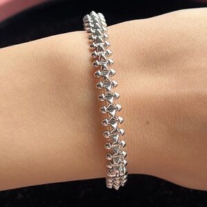 Elegant Silver Bracelet Ring set